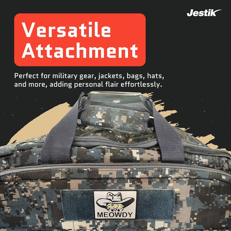 Jestik PVC Patch, Funny Patches, Humorous Tactical Morale Patch with Hook and Loop Fastener, Cute Patches for Backpacks, Military Uniforms, Jeans, Jackets, Vests, Hats & More - Meowdy - Image 3
